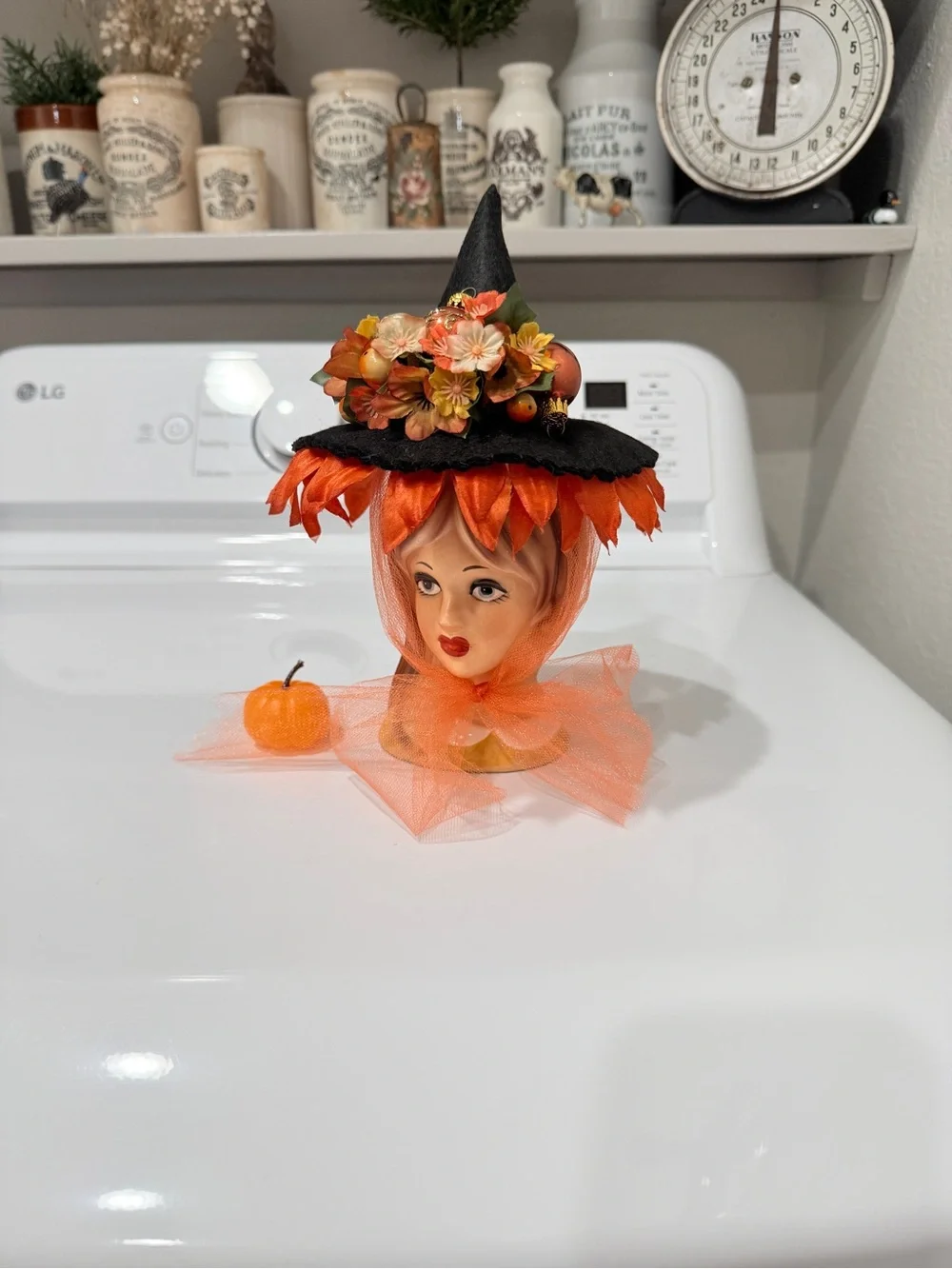 OOAK Fall Teen Witch Head Vase made by Me!